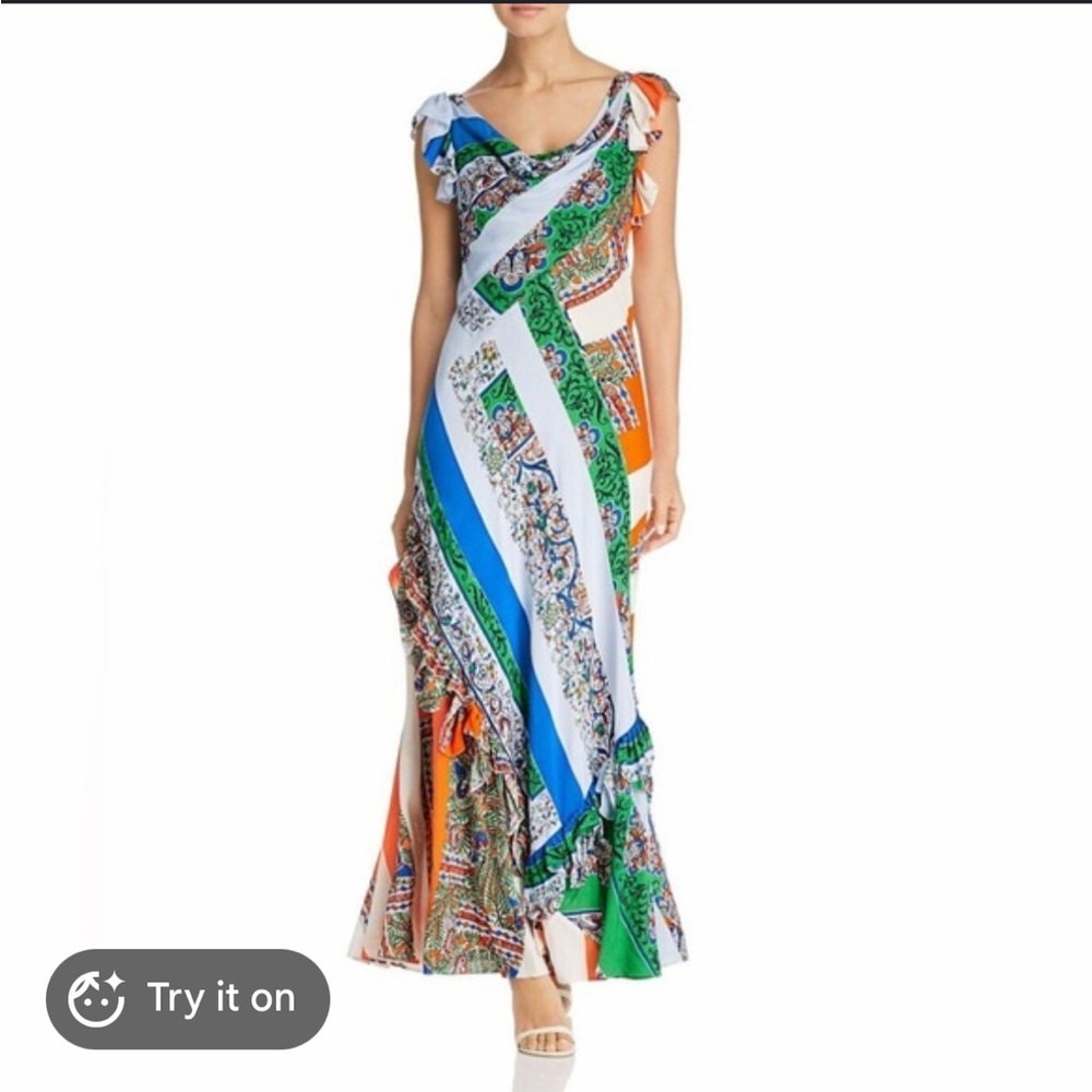 Tory Burch patchwork printed maxi dress